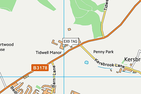 EX9 7AG map - OS VectorMap District (Ordnance Survey)