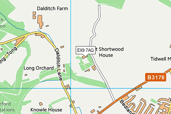 EX9 7AQ map - OS VectorMap District (Ordnance Survey)