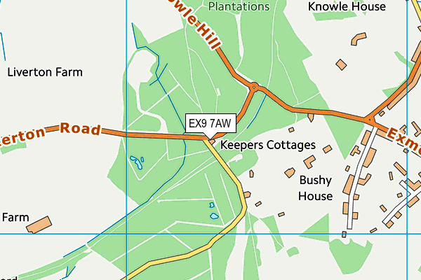 EX9 7AW map - OS VectorMap District (Ordnance Survey)