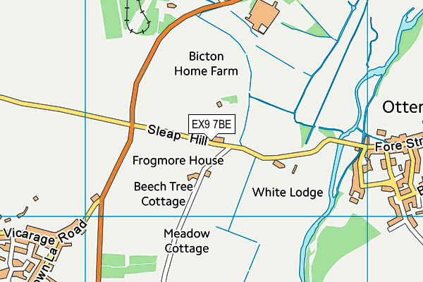 EX9 7BE map - OS VectorMap District (Ordnance Survey)