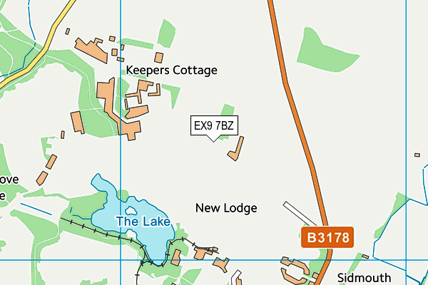 EX9 7BZ map - OS VectorMap District (Ordnance Survey)