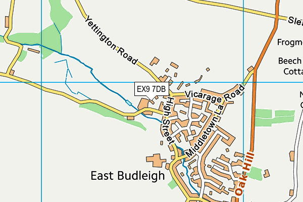 EX9 7DB map - OS VectorMap District (Ordnance Survey)