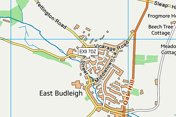 EX9 7DZ map - OS VectorMap District (Ordnance Survey)