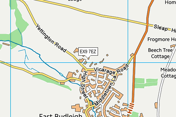 EX9 7EZ map - OS VectorMap District (Ordnance Survey)
