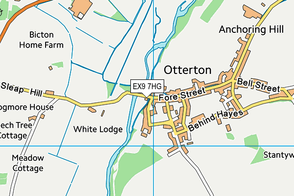 EX9 7HG map - OS VectorMap District (Ordnance Survey)