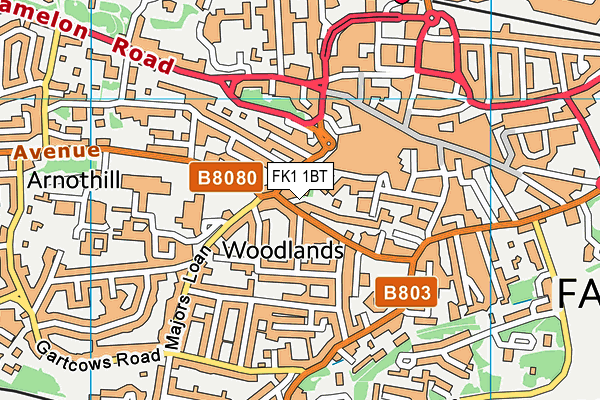 FK1 1BT map - OS VectorMap District (Ordnance Survey)