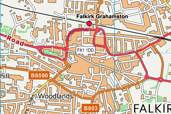 FK1 1DD map - OS VectorMap District (Ordnance Survey)