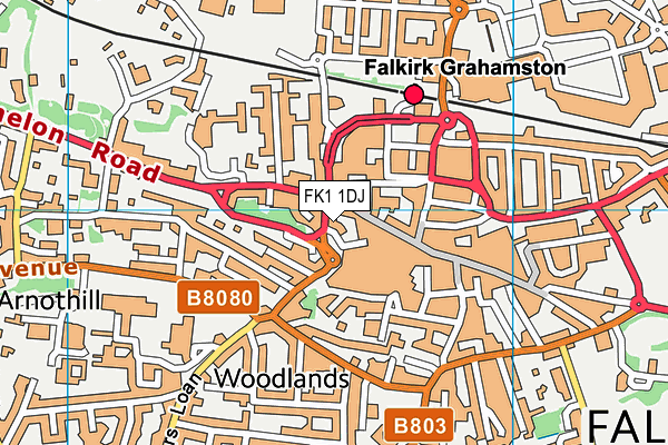 FK1 1DJ map - OS VectorMap District (Ordnance Survey)