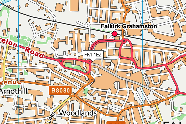 FK1 1EZ map - OS VectorMap District (Ordnance Survey)