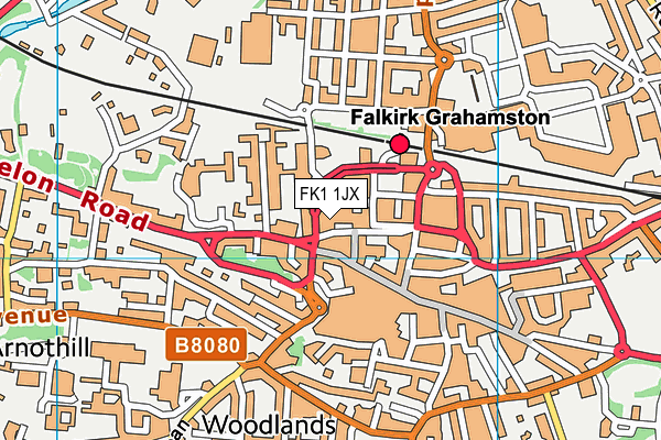 FK1 1JX map - OS VectorMap District (Ordnance Survey)