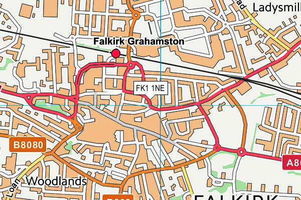 FK1 1NE map - OS VectorMap District (Ordnance Survey)