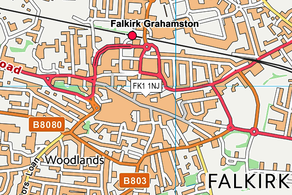 FK1 1NJ map - OS VectorMap District (Ordnance Survey)