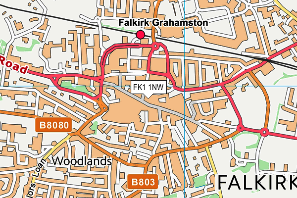 FK1 1NW map - OS VectorMap District (Ordnance Survey)