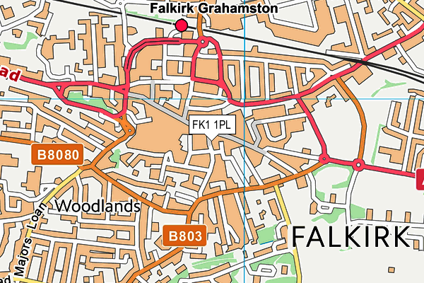 FK1 1PL map - OS VectorMap District (Ordnance Survey)