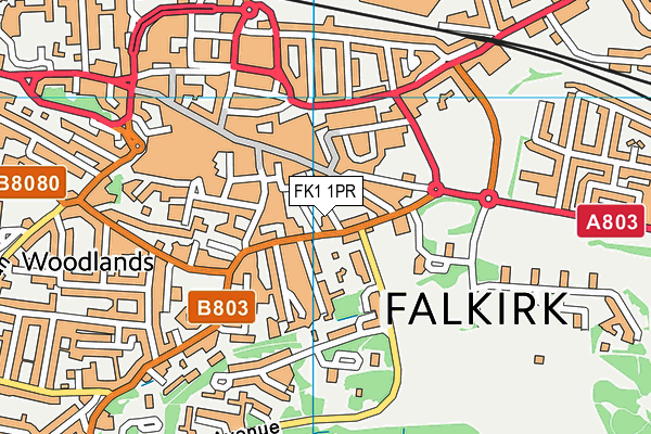 FK1 1PR map - OS VectorMap District (Ordnance Survey)