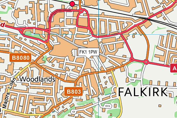 FK1 1PW map - OS VectorMap District (Ordnance Survey)