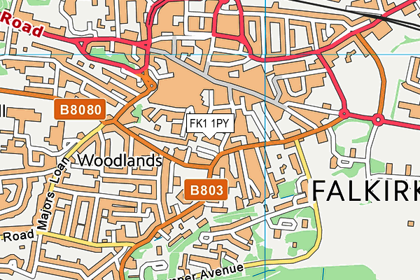 FK1 1PY map - OS VectorMap District (Ordnance Survey)