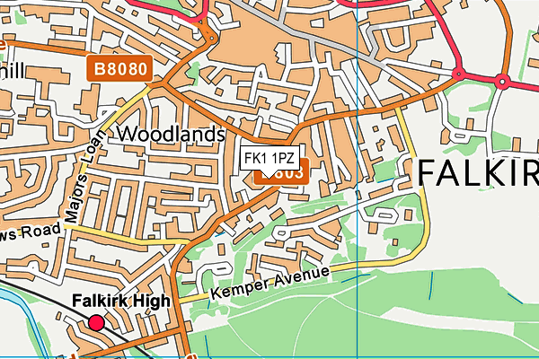 FK1 1PZ map - OS VectorMap District (Ordnance Survey)