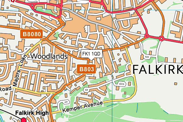 FK1 1QD map - OS VectorMap District (Ordnance Survey)