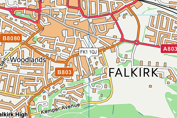 FK1 1QJ map - OS VectorMap District (Ordnance Survey)
