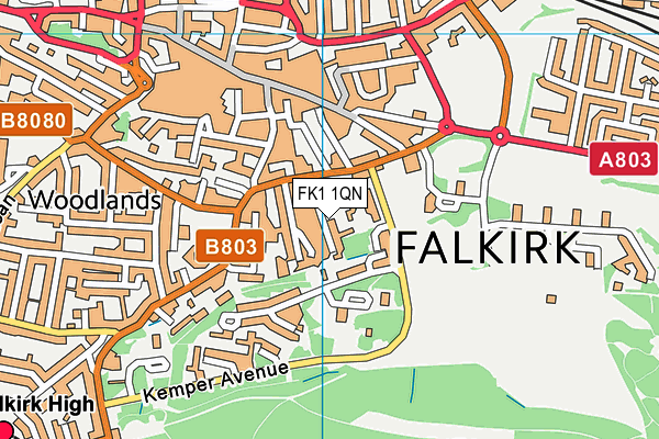 FK1 1QN map - OS VectorMap District (Ordnance Survey)