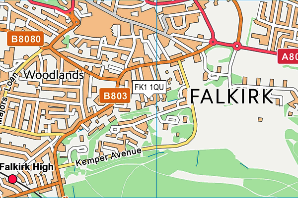 FK1 1QU map - OS VectorMap District (Ordnance Survey)