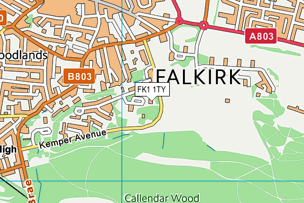 FK1 1TY map - OS VectorMap District (Ordnance Survey)