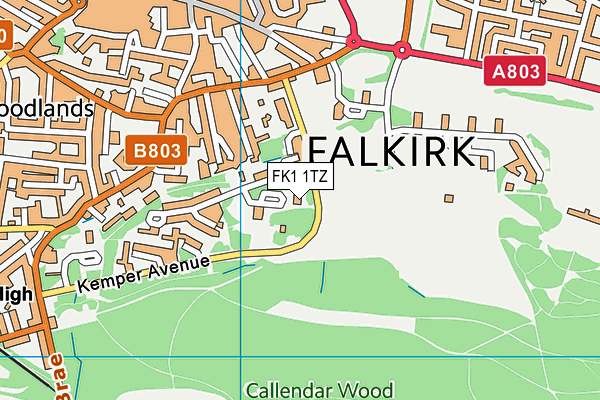 FK1 1TZ map - OS VectorMap District (Ordnance Survey)