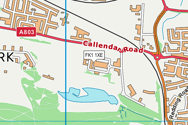 FK1 1XE map - OS VectorMap District (Ordnance Survey)