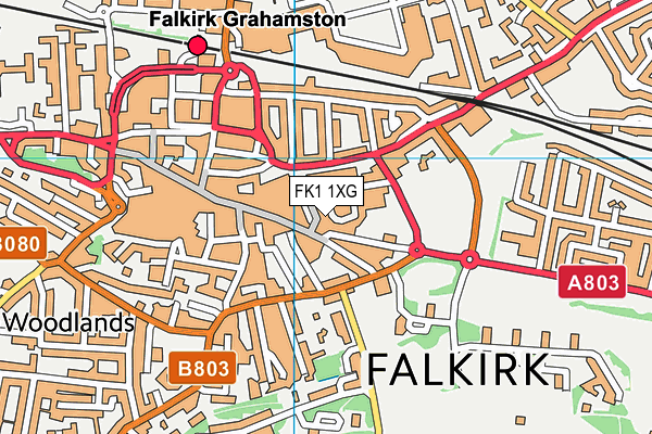 FK1 1XG map - OS VectorMap District (Ordnance Survey)