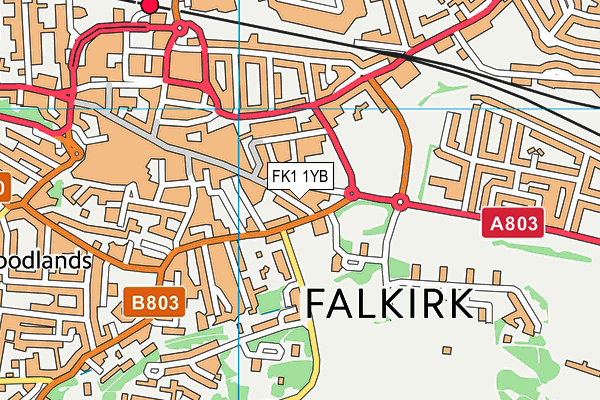 FK1 1YB map - OS VectorMap District (Ordnance Survey)