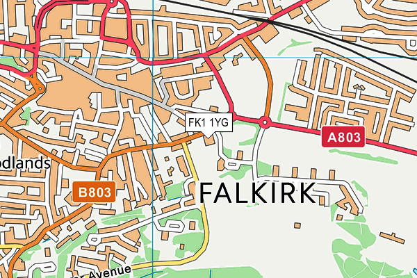 FK1 1YG map - OS VectorMap District (Ordnance Survey)