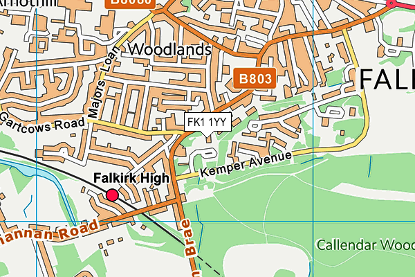 FK1 1YY map - OS VectorMap District (Ordnance Survey)