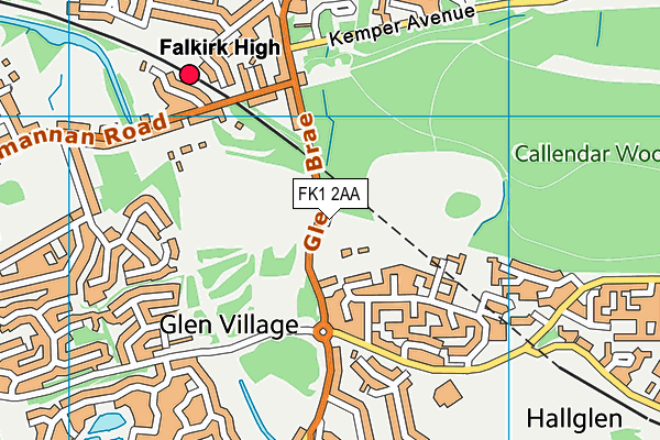 FK1 2AA map - OS VectorMap District (Ordnance Survey)