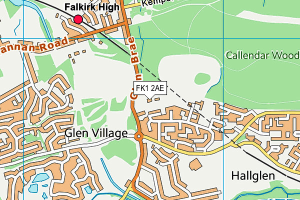 FK1 2AE map - OS VectorMap District (Ordnance Survey)