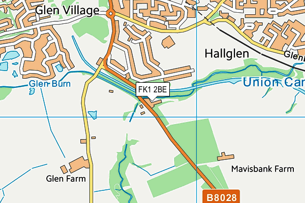 FK1 2BE map - OS VectorMap District (Ordnance Survey)