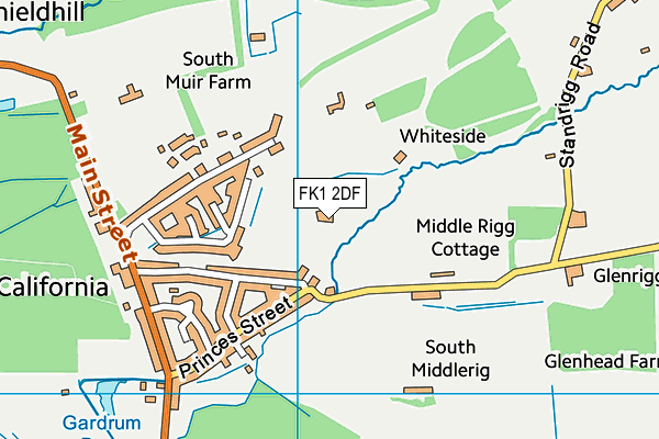 FK1 2DF map - OS VectorMap District (Ordnance Survey)