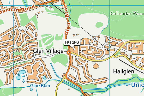 FK1 2PG map - OS VectorMap District (Ordnance Survey)