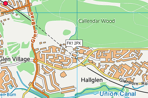 FK1 2PX map - OS VectorMap District (Ordnance Survey)