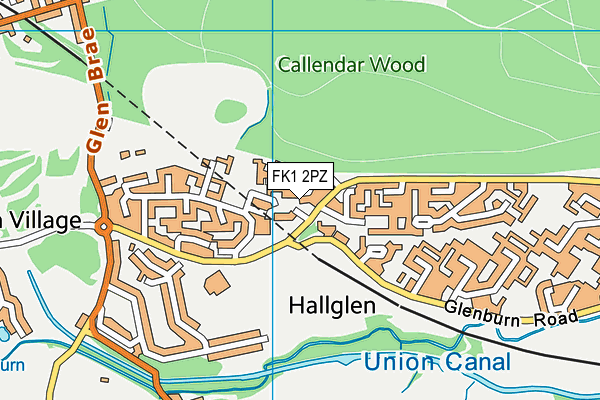 FK1 2PZ map - OS VectorMap District (Ordnance Survey)