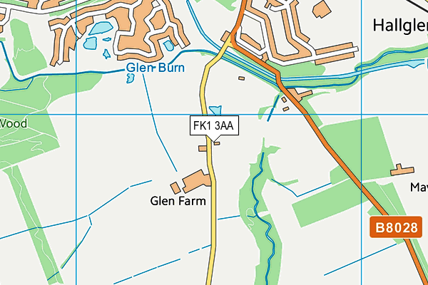 FK1 3AA map - OS VectorMap District (Ordnance Survey)