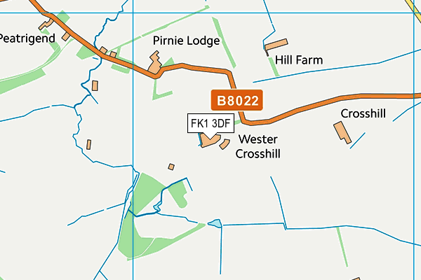 FK1 3DF map - OS VectorMap District (Ordnance Survey)