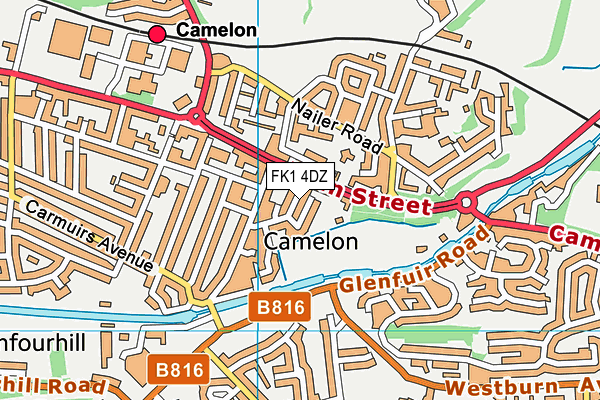 FK1 4DZ map - OS VectorMap District (Ordnance Survey)