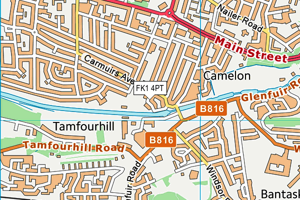 FK1 4PT map - OS VectorMap District (Ordnance Survey)