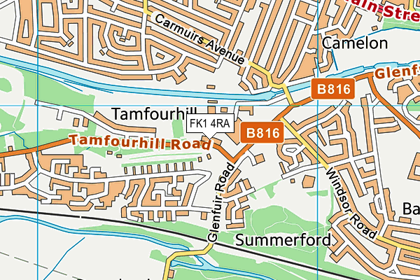 FK1 4RA map - OS VectorMap District (Ordnance Survey)