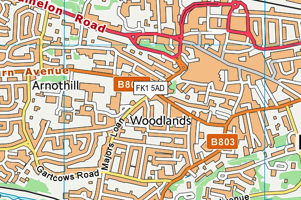 FK1 5AD map - OS VectorMap District (Ordnance Survey)