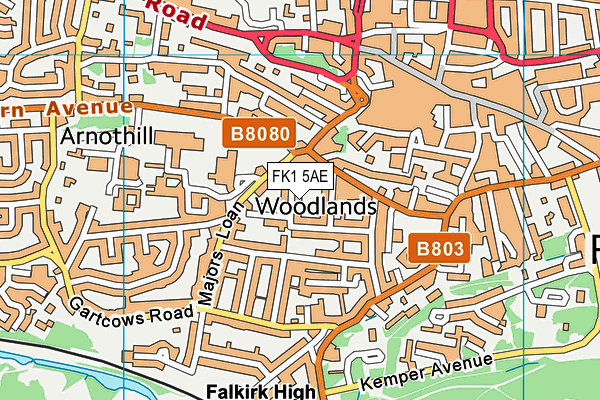 FK1 5AE map - OS VectorMap District (Ordnance Survey)