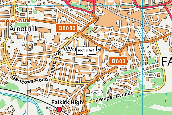 FK1 5AG map - OS VectorMap District (Ordnance Survey)