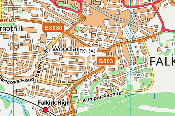 FK1 5AJ map - OS VectorMap District (Ordnance Survey)