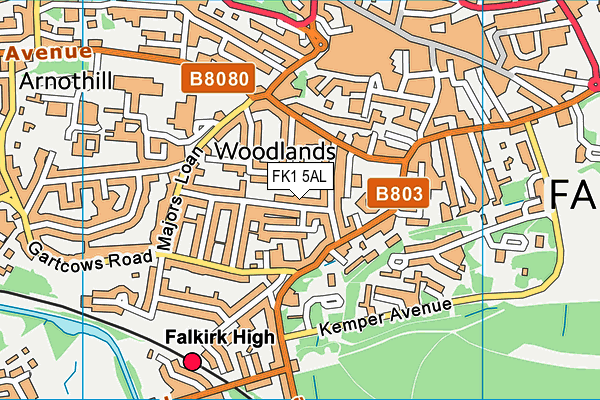 FK1 5AL map - OS VectorMap District (Ordnance Survey)